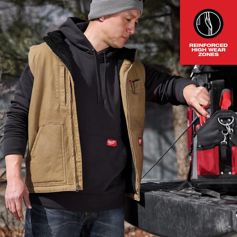 Milwaukee XXL Sleeveless Men's Mock Neck Work Vest Black