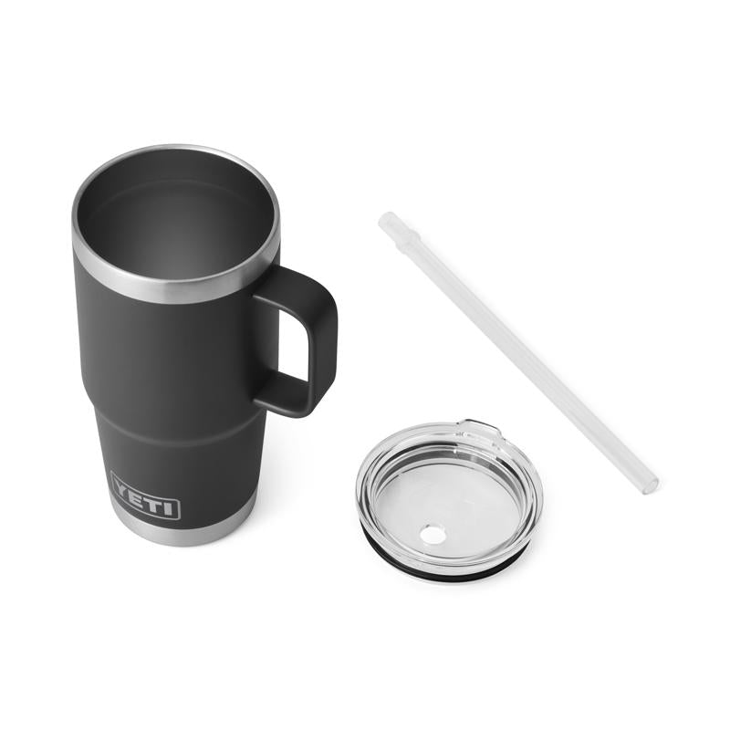 YETI Rambler 25 oz Black BPA Free Straw Mug