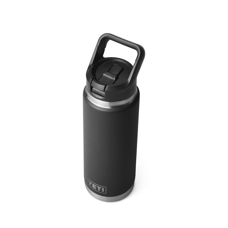 YETI Rambler 26 oz Black BPA Free Bottle with Straw Cap