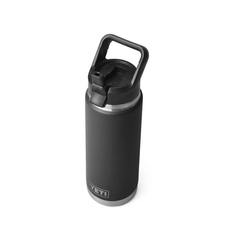 YETI Rambler 26 oz Black BPA Free Bottle with Straw Cap