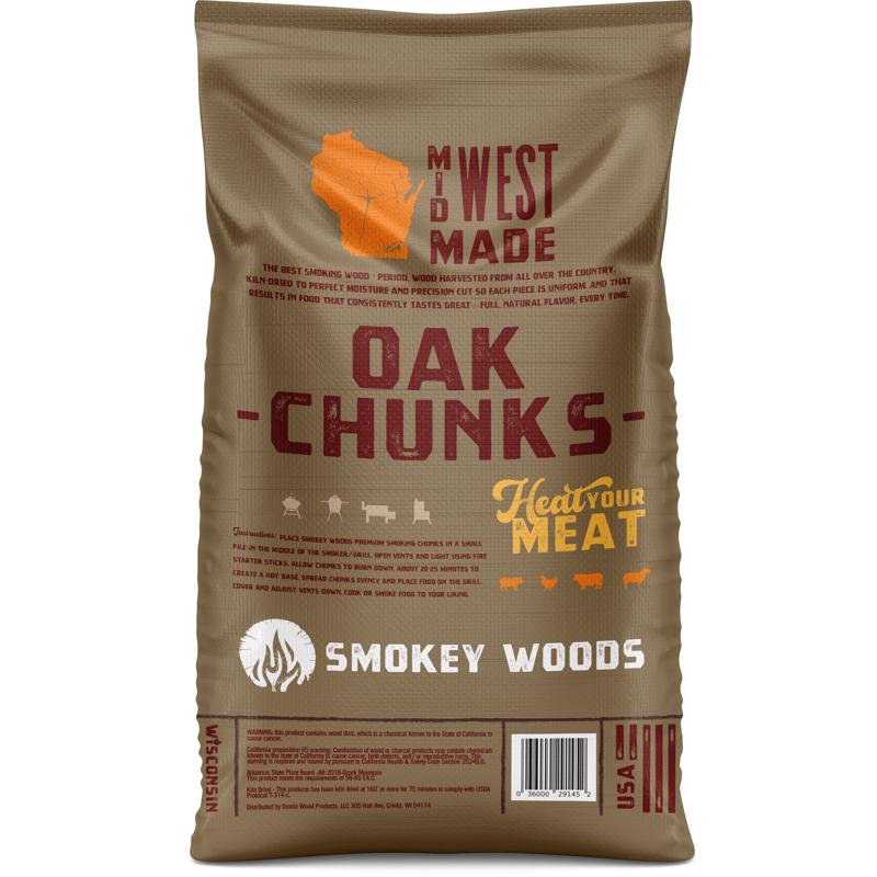 Smokey Woods All Natural Oak Wood Smoking Chunks 350 cu in