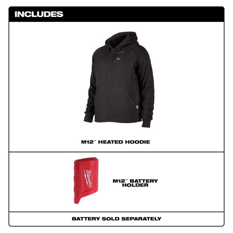 Milwaukee M12 M Long Sleeve Men's Hooded Heated Hoodie (Hoodie Only) Black