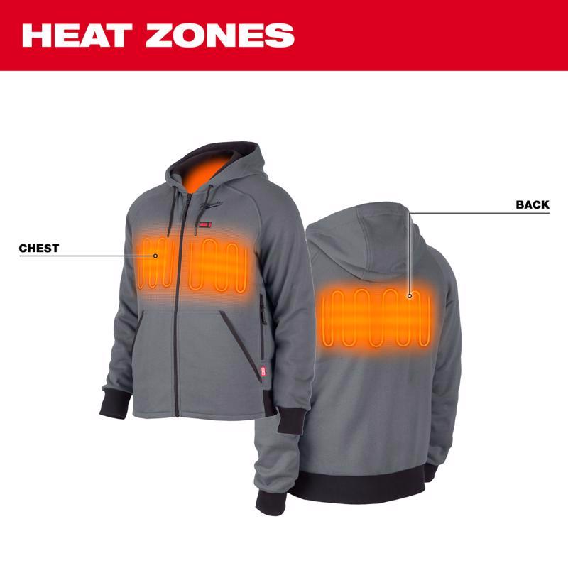 Milwaukee M12 XXL Long Sleeve Men's Hooded Heated Hoodie (Hoodie Only) Black/Gray