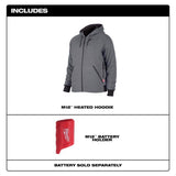 Milwaukee M12 M Long Sleeve Men's Hooded Heated Hoodie (Hoodie Only) Black/Gray