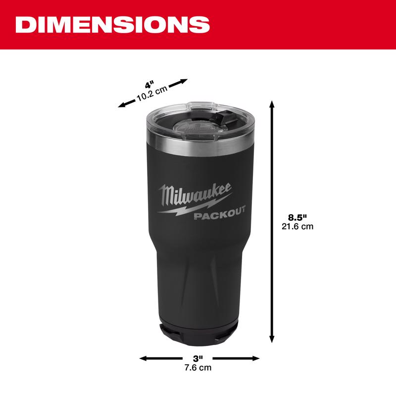 Milwaukee Packout 30 oz Black Double Wall Tumbler