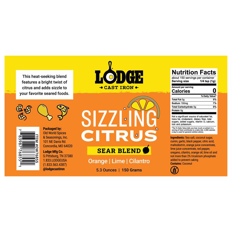 Lodge Sizzling Citrus Sear Blend BBQ Seasoning 5.3 oz