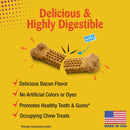 Nylabone NUBZ Bacon Chews For Dogs 6 oz 7.87 in. 2 pk