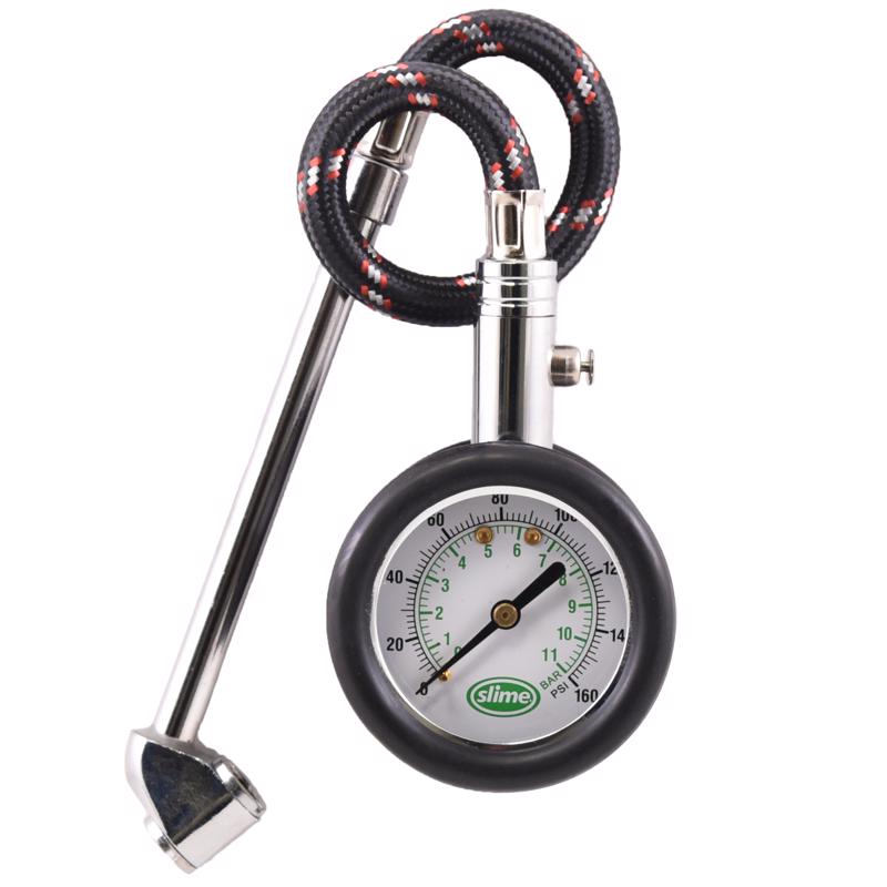 Slime 160 psi Dial Tire Gauge w/Hose