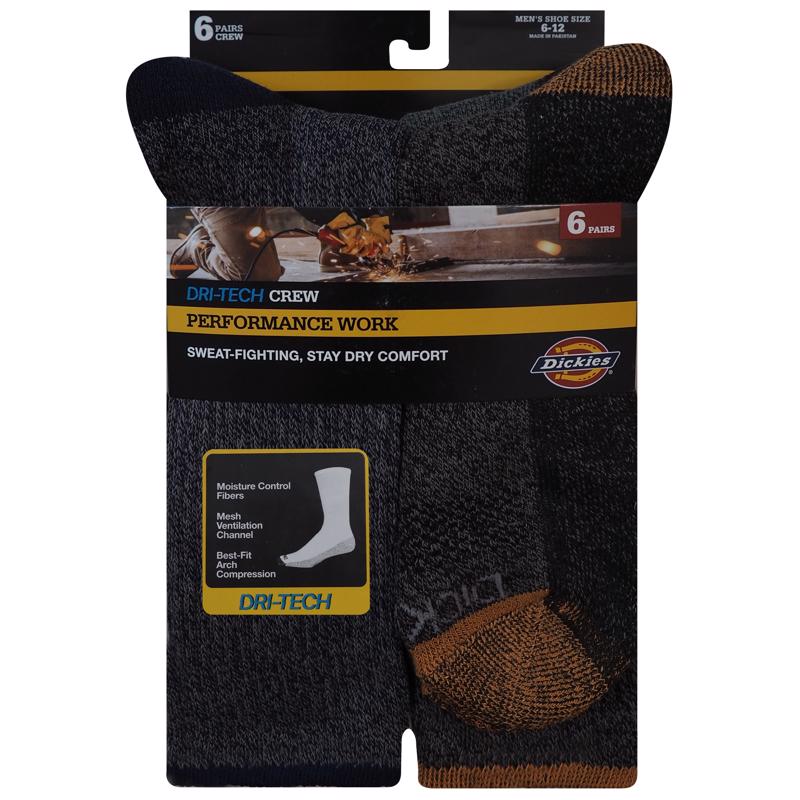 Dickies Dri-Tech Men's 6-12 Crew Socks Assorted