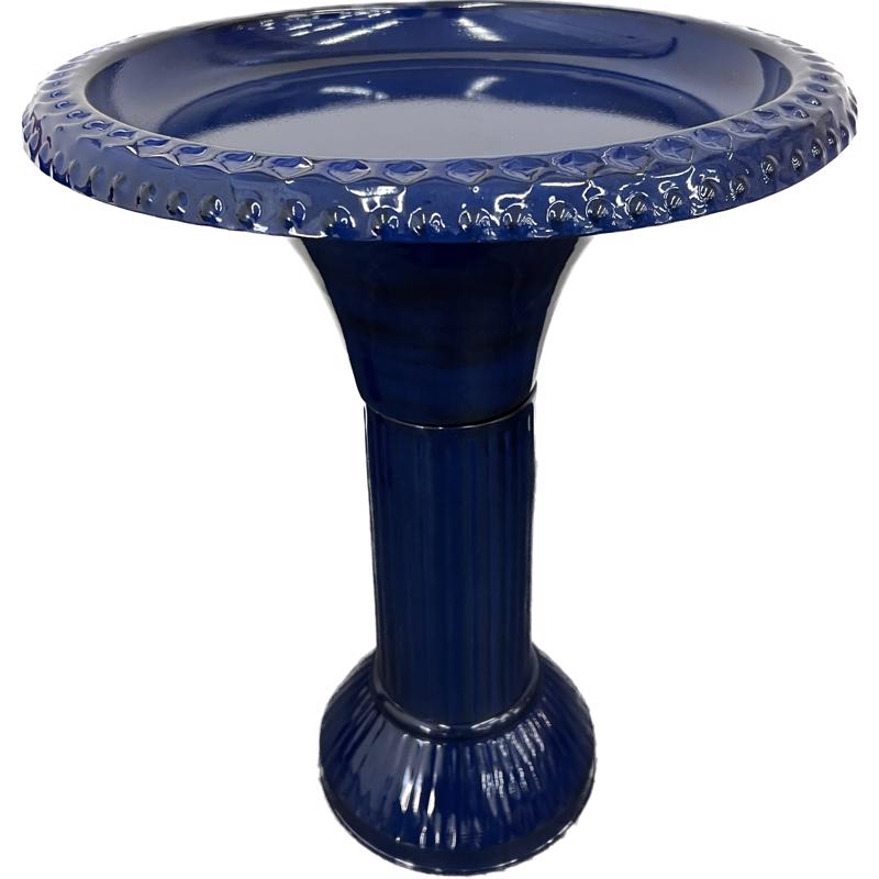 NS BIRD BATH METL BL 18"
