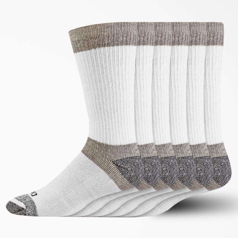 Dickies Dri-Tech Men's 6-12 Cushion Crew Socks White