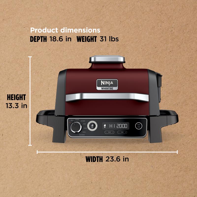 Ninja Woodfire Electric Grill and Smoker Red