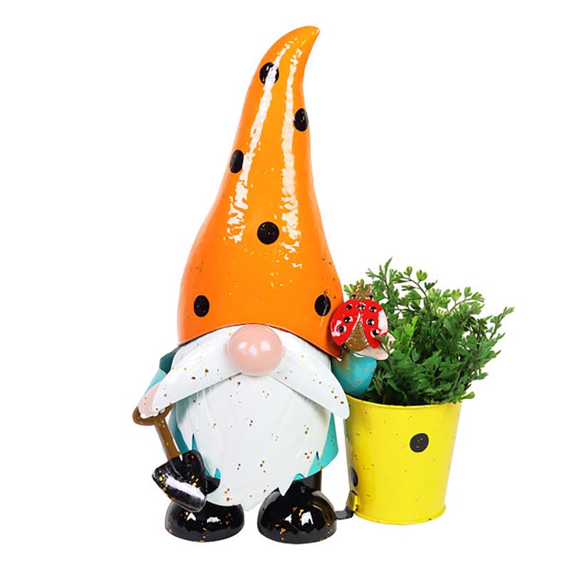 GRDN STATUE GNOM MTL 23"