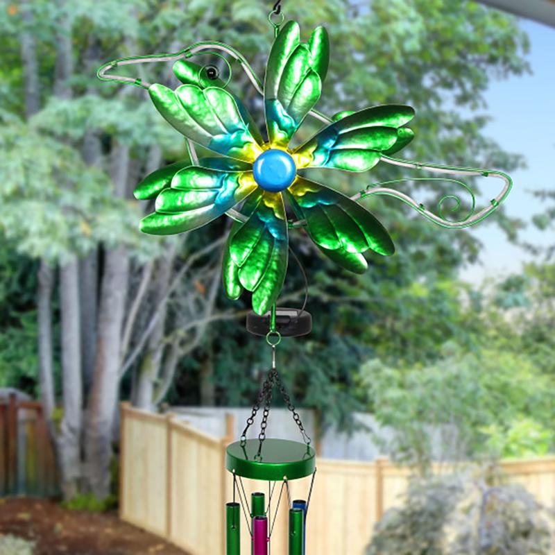 Exhart Multi-color Metal 41 in. Hummingbird Wind Chime