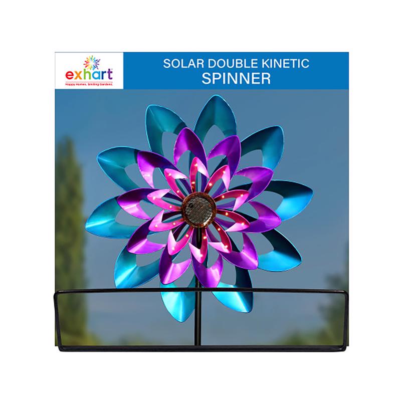 Exhart Multicolored Metal 26 in. H Pinwheel Garden Stake Spinner