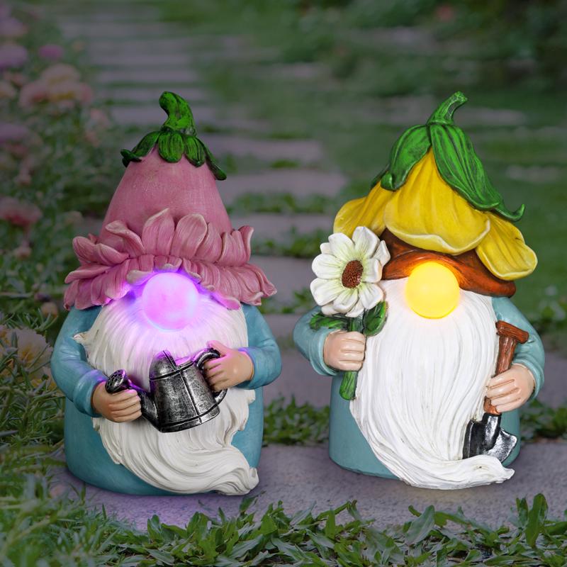 Exhart Resin Multi-color 7.48 in. Gnome Garden Statue