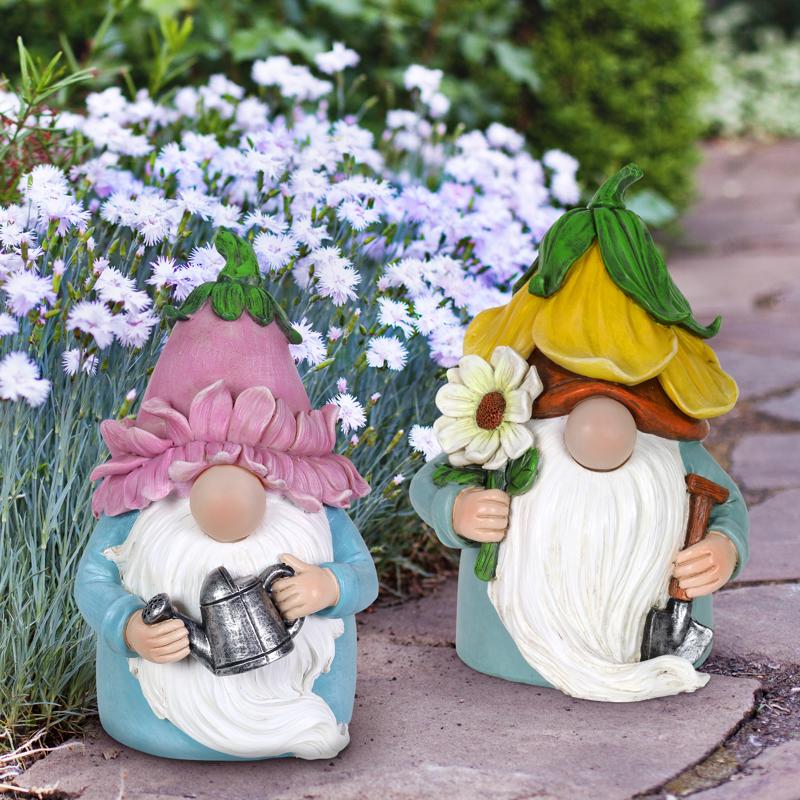 Exhart Resin Multi-color 7.48 in. Gnome Garden Statue