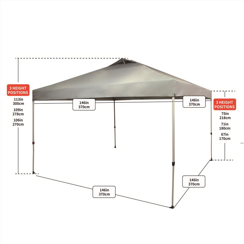 Crown Shade One Touch Polyester Canopy 9.4 ft. H X 12 ft. W X 12 ft. L