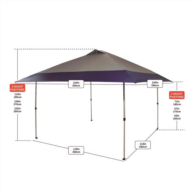 Crown Shade One Touch Polyester Canopy 9.1 ft. H X 13 ft. W X 13 ft. L