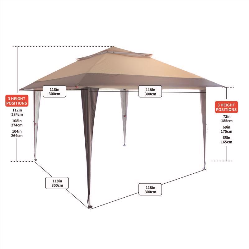 Crown Shade One Touch Polyester Canopy 9.3 ft. H X 12 ft. W X 12 ft. L