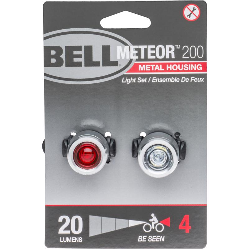 Bell Sports Meteor 200 Aluminum Bicycle Light Set Silver