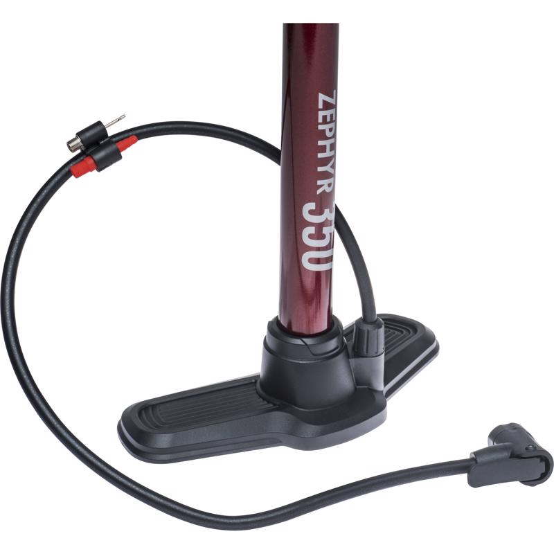 Bell Sports Zephyr 350 Steel Bicycle Floor Pump Maroon