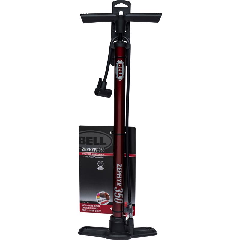 Bell Sports Zephyr 350 Steel Bicycle Floor Pump Maroon