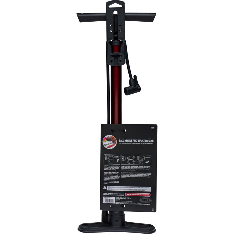 Bell Sports Zephyr 350 Steel Bicycle Floor Pump Maroon