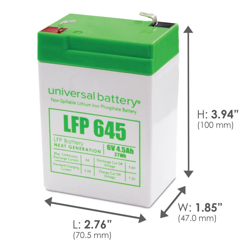 Universal Power Group LFP645 4.5 Ah 6 V Universal Battery