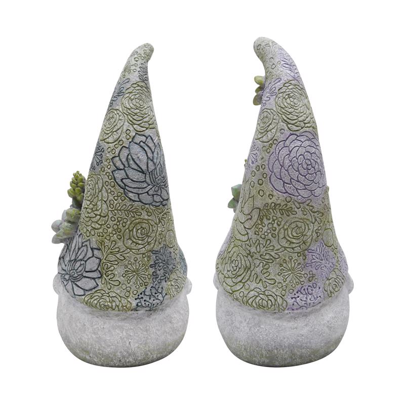 Meadowcreek Polyresin Multi-color 14 in. Mr and Mrs Gnome Garden Statue