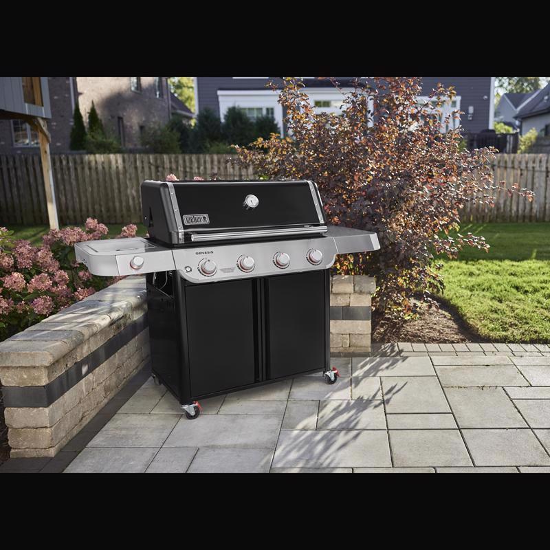 Weber Genesis E-415 Liquid Propane Gas Grill for Outdoor Grilling, 4 Burners, Black
