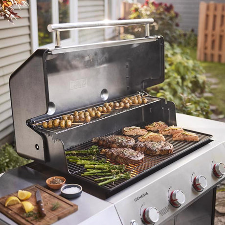 Weber Genesis E-415 Natural Gas Grill for Outdoor Grilling, 4 Burners, Black