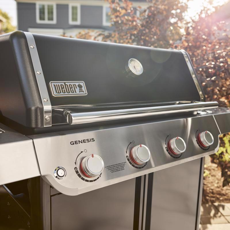 Weber Genesis E-415 Natural Gas Grill for Outdoor Grilling, 4 Burners, Black