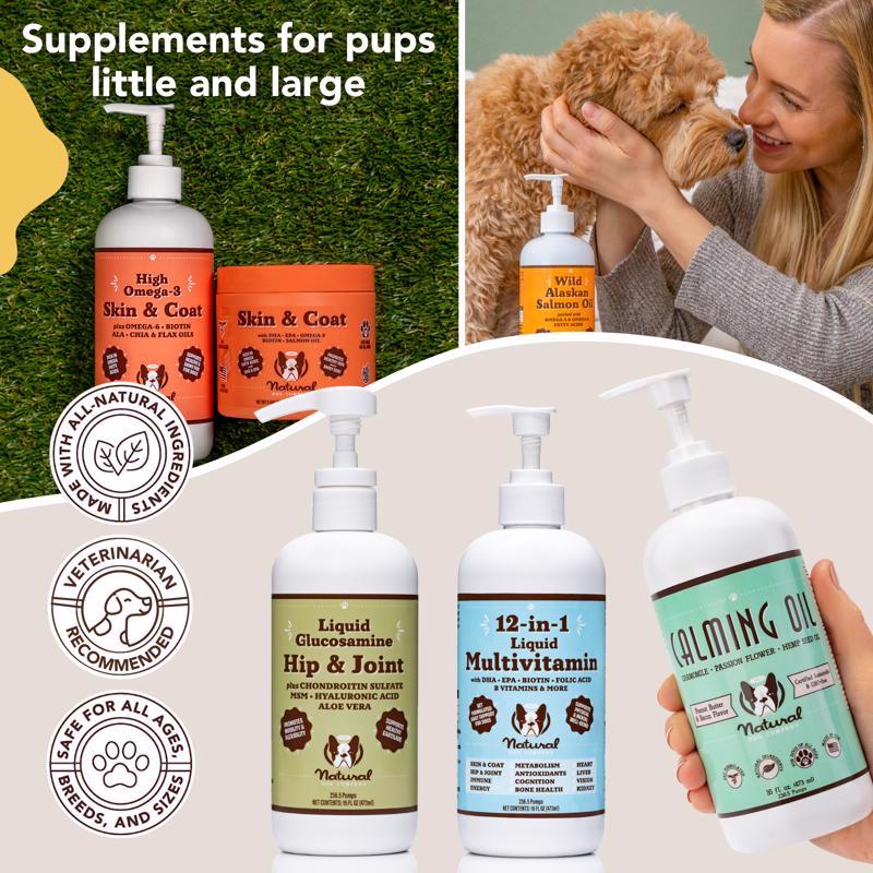 Natural Dog Company Dog Skin and Coat Supplement 9.5 oz