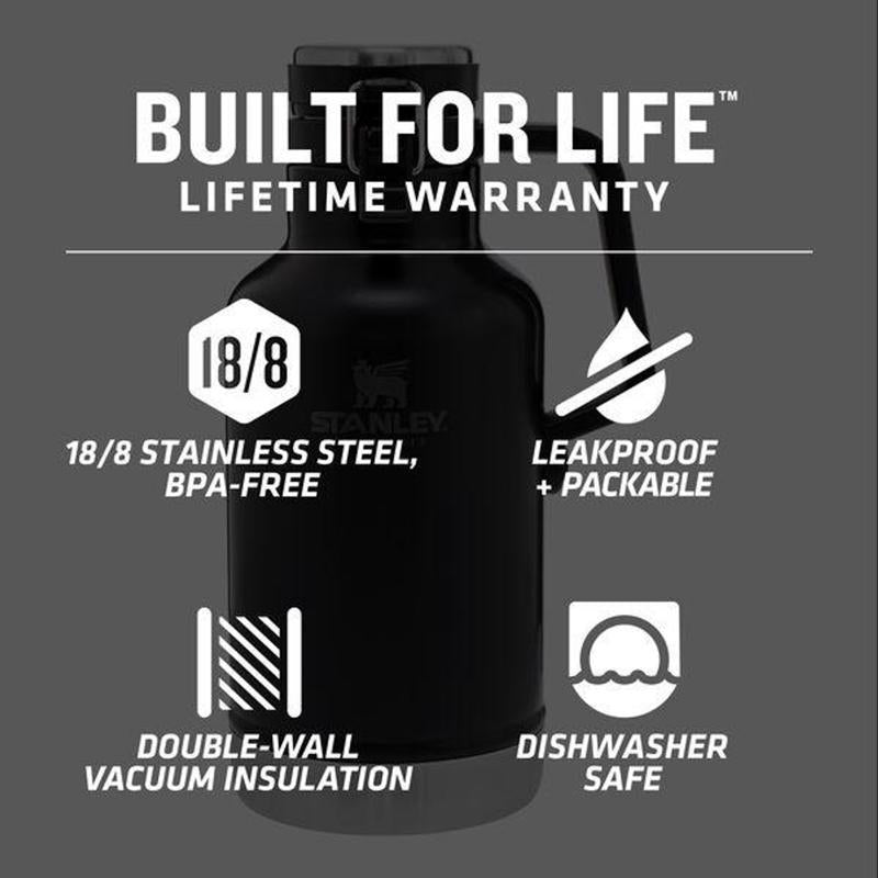 Stanley Growler 64 oz Matte Black BPA Free Insulated Water Bottle