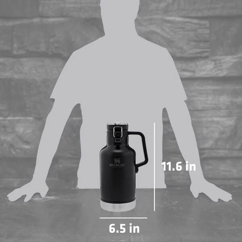 Stanley Growler 64 oz Matte Black BPA Free Insulated Water Bottle