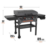Blackstone 2 Burner Natural Gas/Propane Outdoor Griddle with Hood Black/Silver