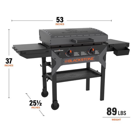 Blackstone 2 Burner Natural Gas/Propane Outdoor Griddle with Hood Black/Silver