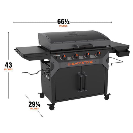 Blackstone 4 Burner Liquid Propane Outdoor Griddle with Hood Black
