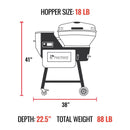 Recteq B380X Bullseye Deluxe Wood Pellet WiFi Grill and Smoker Black/Silver