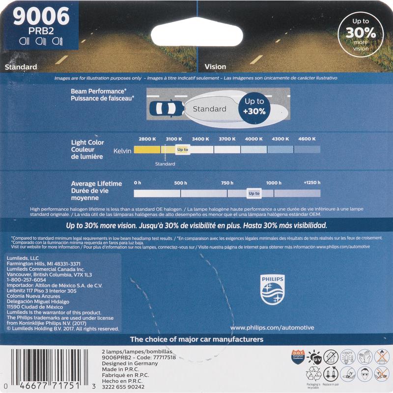 Philips Vision Halogen Low Beam Automotive Bulb 9006PRB2