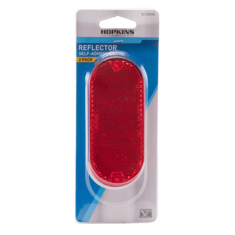 REFLECTOR OBLONG RED 2PK