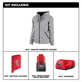 Milwaukee Tool XS Women's Heated Hoodie Kit Gray