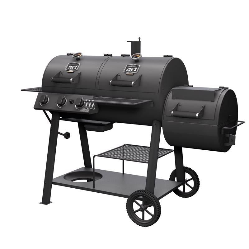Oklahoma Joe's Canyon 3 Burner Charcoal/Liquid Propane Grill and Smoker Black