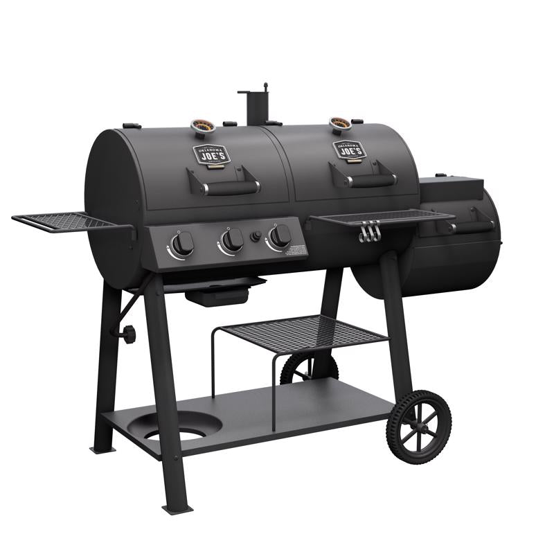 Oklahoma Joe's Canyon 3 Burner Charcoal/Liquid Propane Grill and Smoker Black