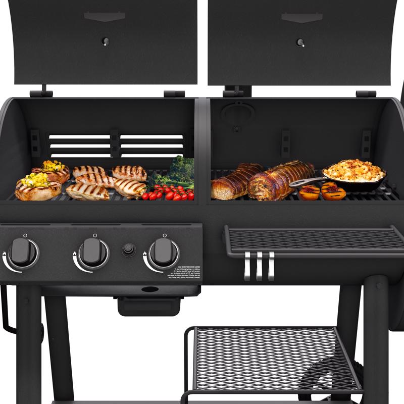 Oklahoma Joe's Canyon 3 Burner Charcoal/Liquid Propane Grill and Smoker Black