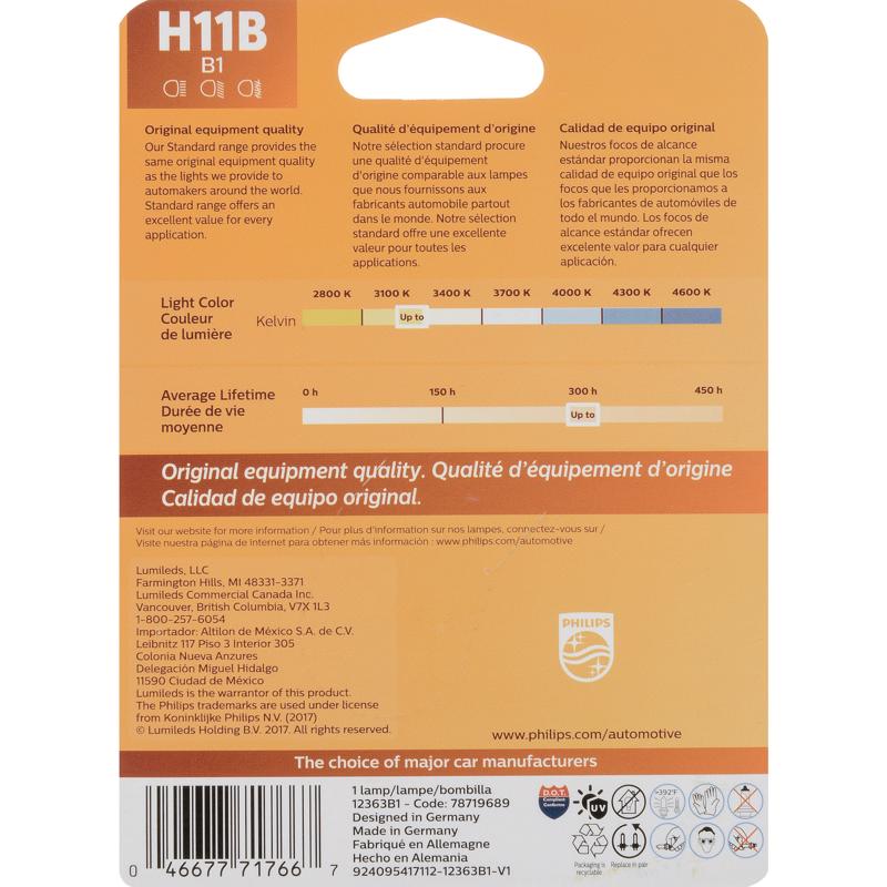 Philips Standard Halogen High/Low Beam Automotive Bulb H11BB1