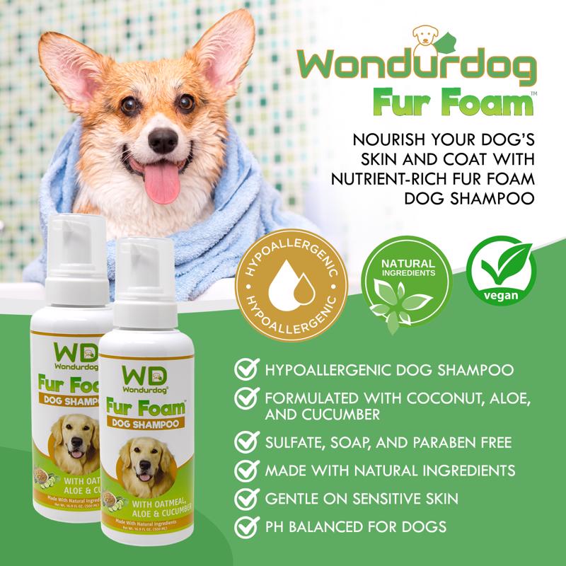 Wondurdog Fur Foam Oatmeal, Coconut, Aloe & Cucumber Dog Shampoo 2 oz 1 pk