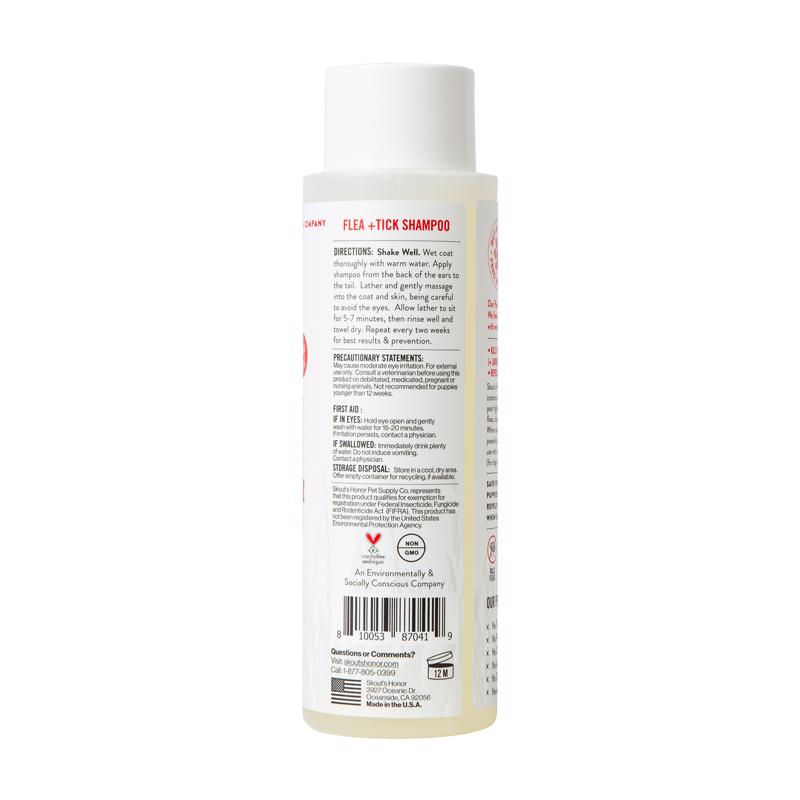Skout's Honor White Cedarwood/Peppermint  Dog Flea and Tick Shampoo 16 oz 1 pk