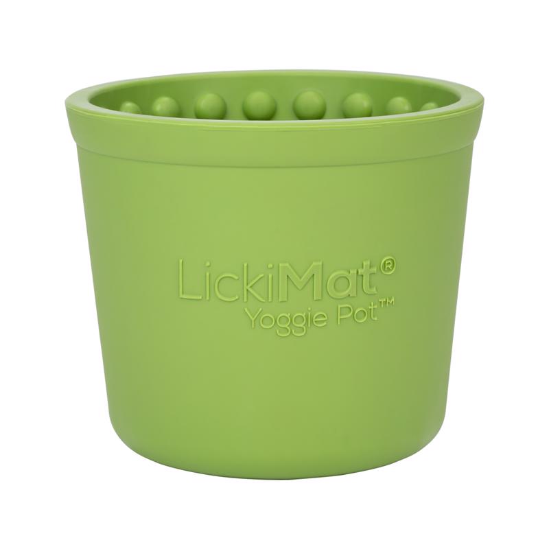 LickiMat Yoggie Pot Green Rubber Slow Feeder For Dogs